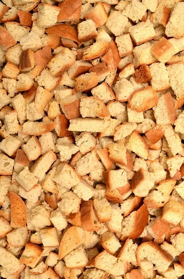 Small pieces dried bread stock photo. Image of crust