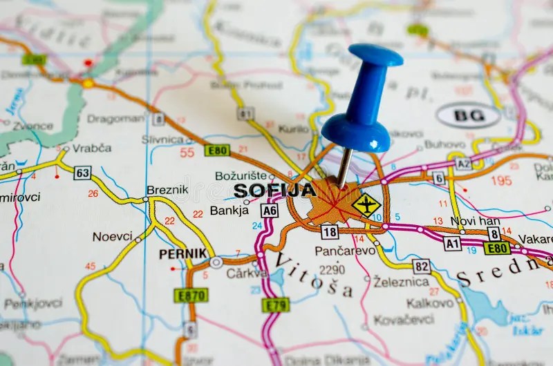 Map of Sofija stock image. Image of geographical, bulgaria 115515491