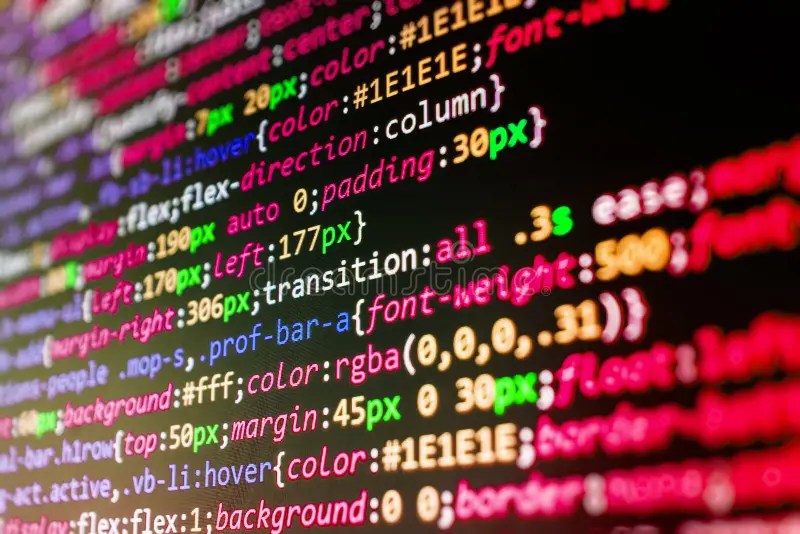 Software Developer Workspace Screen Stock Photo Image of command