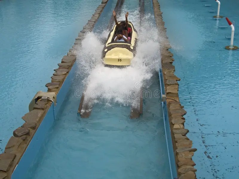 Splash Down stock photo. Image of blue, aqua, flume, amusement 184024
