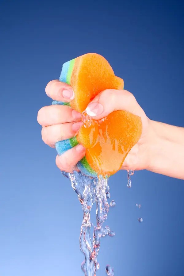 Squeezing sponge stock photo. Image of wash, concept 18926342