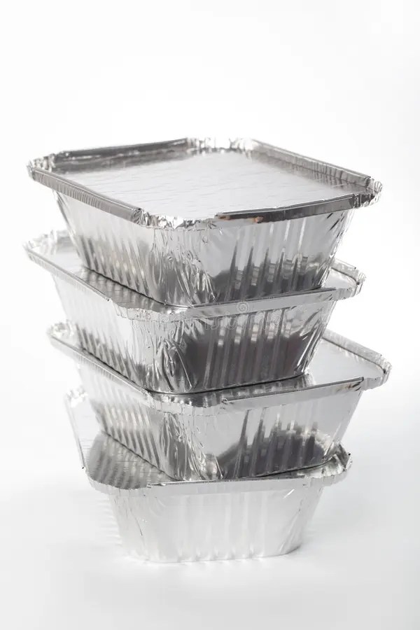 Stack of disposable pans stock image. Image of disposable 19056477