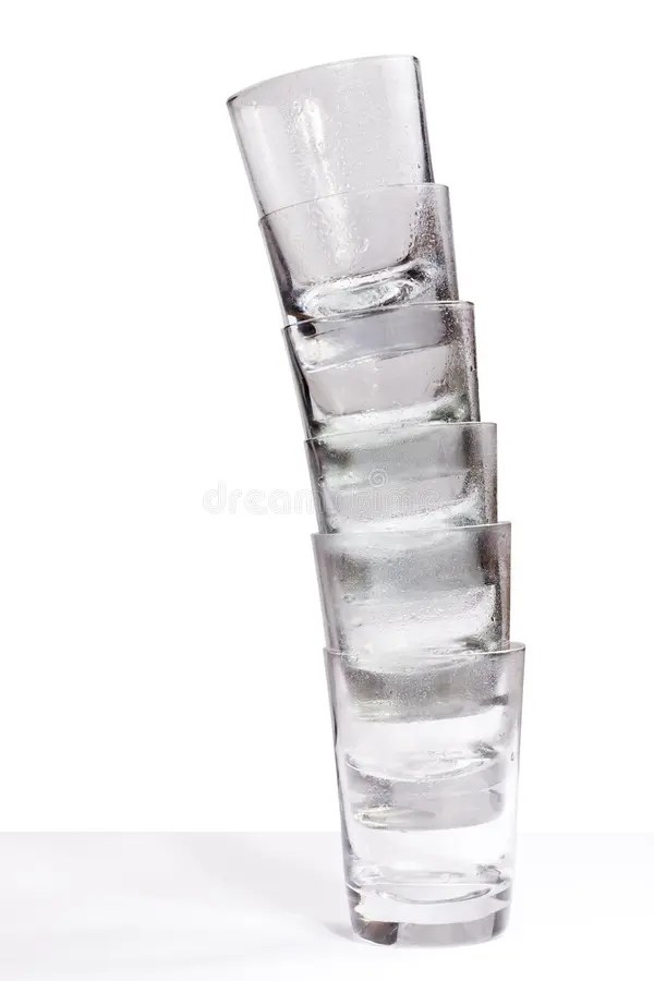 Stack glasses stock image. Image of water, stack, inclined 22337325