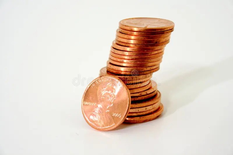 Stack of Pennies stock photo. Image of stack, shiny, currency 7276222