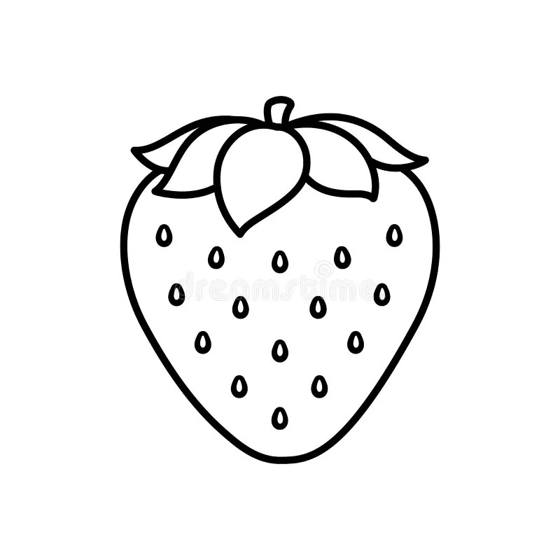 Black Cartoon Strawberry White Stock Illustrations 4,624 Black