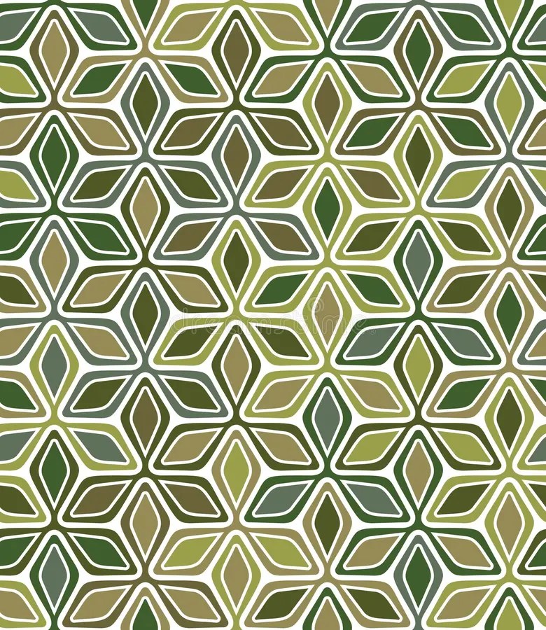 Seamless Abstract Floral Pattern. Stylized Green and Brown Flowers on a