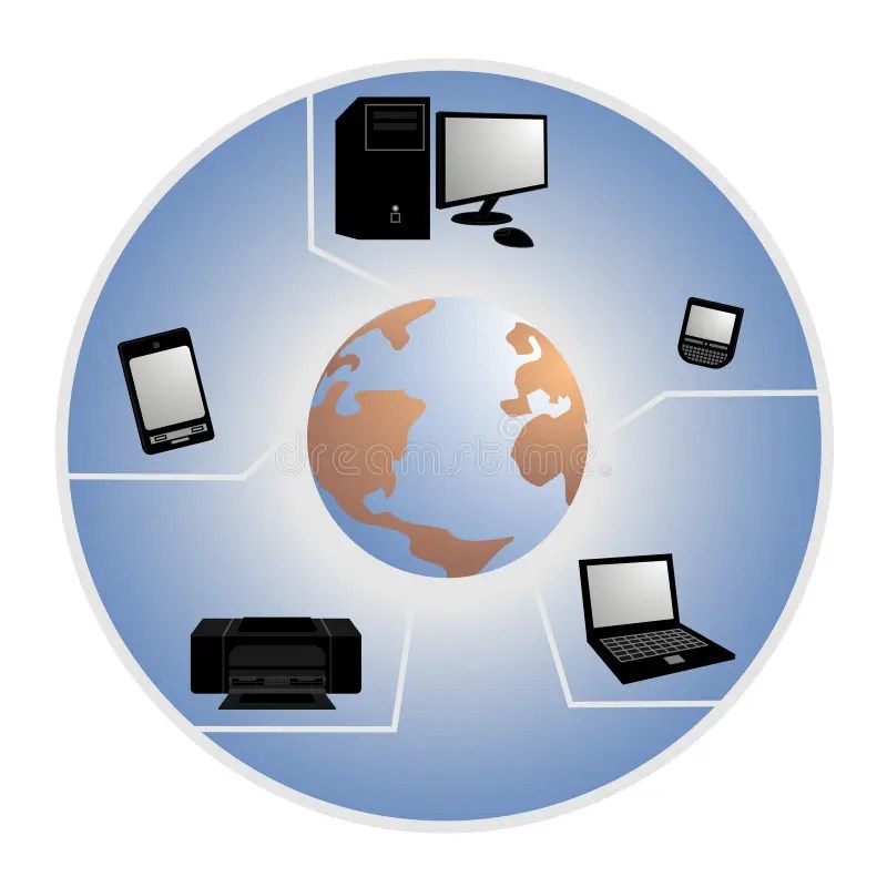 Technology and Globalization Stock Vector Illustration of circular