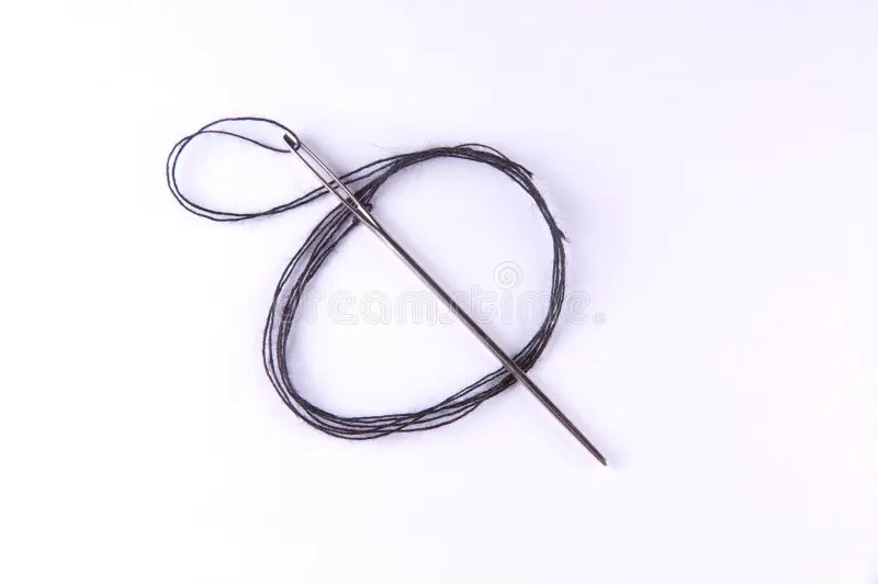 Threaded Needle stock photo. Image of string, isolated 11279994