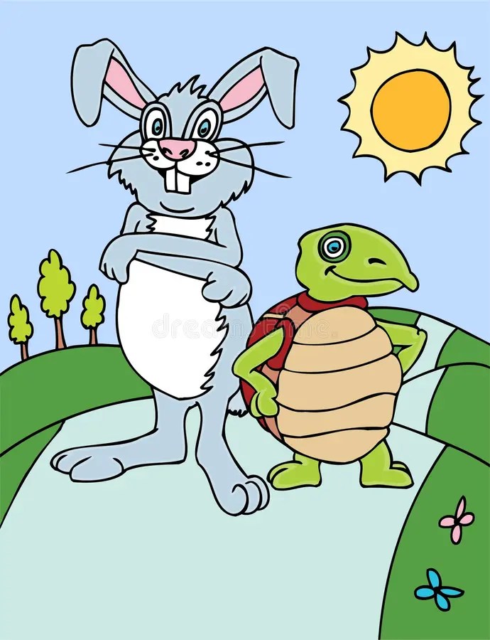 Tortoise and Hare stock vector. Illustration of race