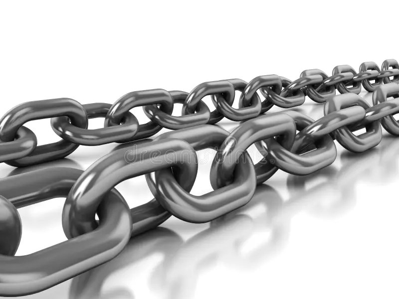 Two chains stock illustration. Illustration of render 17646346