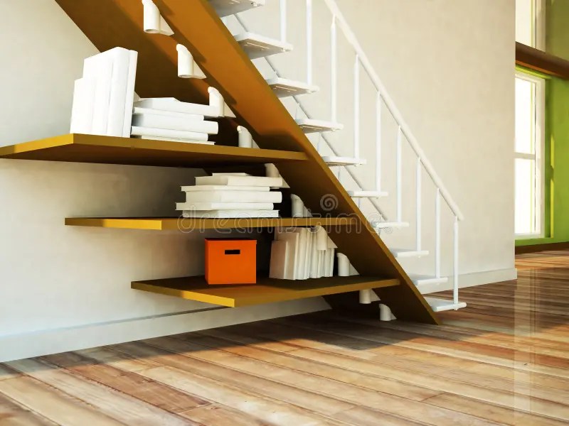 Using the Space Under the Stairs Stock Illustration Illustration of
