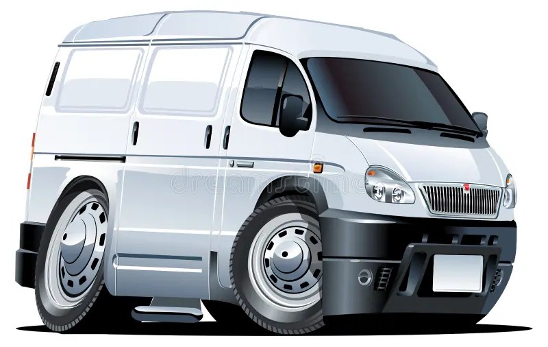 Vector cartoon van stock vector. Illustration of road 16592124