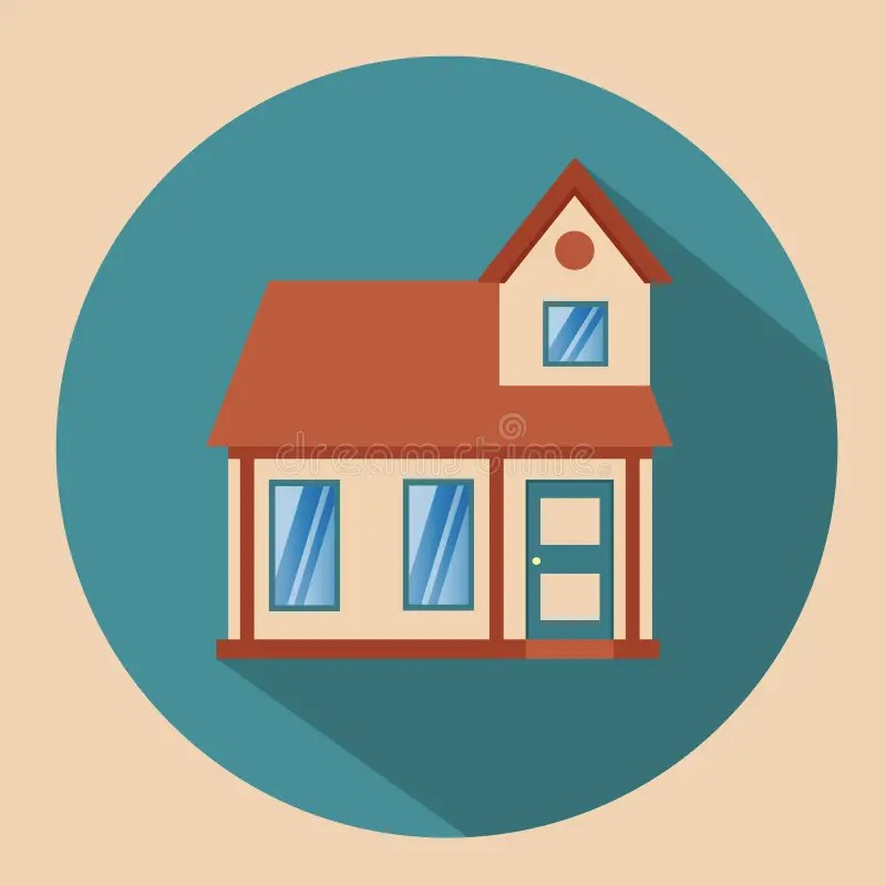 Small Apartment House With An Icon. Flat Design. Stock Illustration