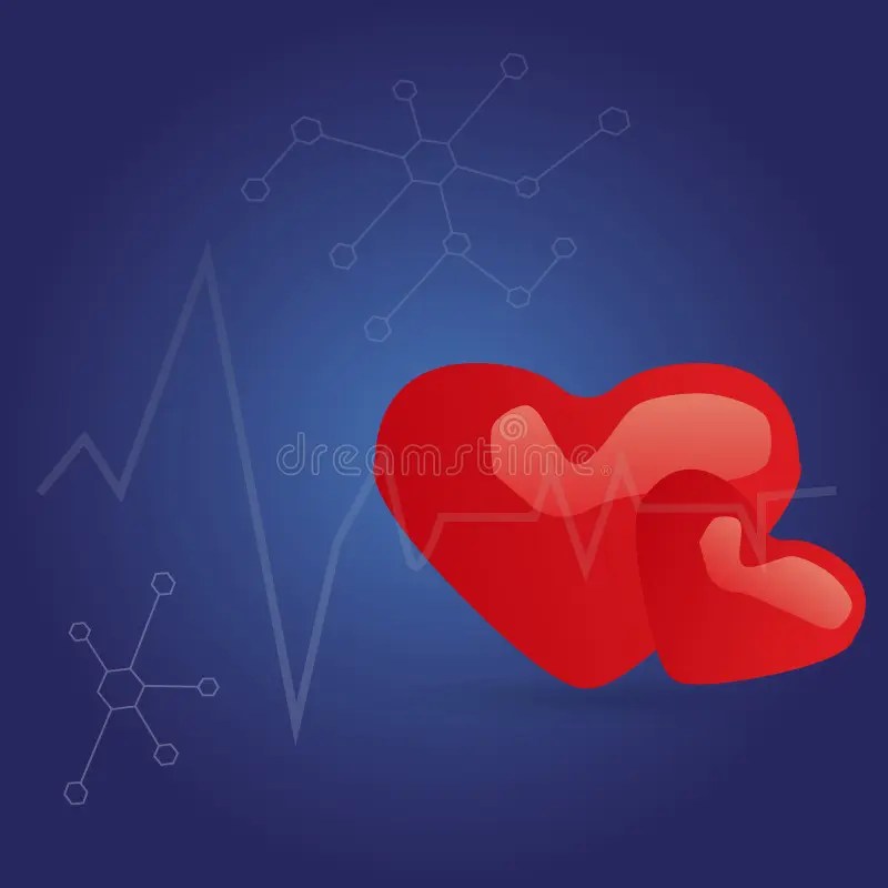 Heart, Medical Cardiological Banner, Human Heartbeat, Volumetric Red