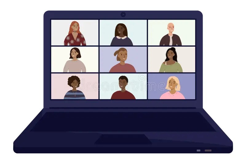 Video Conference Call. Web Communication Icon. Stock Vector