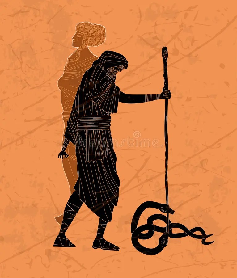 Tiresias Blind Greek Prophet Half Woman and Half Man Killing Two Snakes