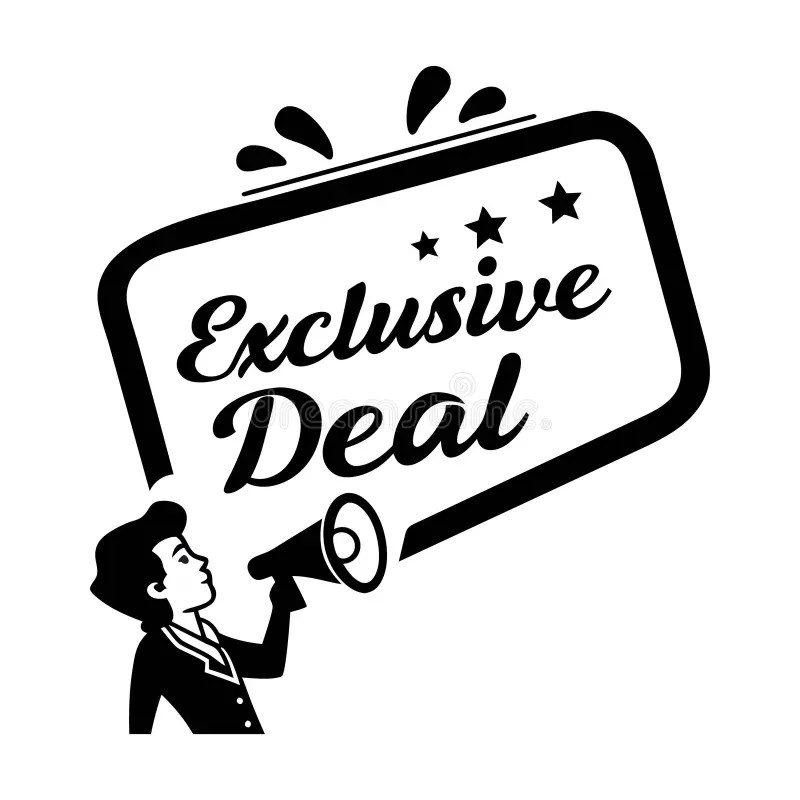 Retro Style Exclusive Deal Announcement with a Person Holding a