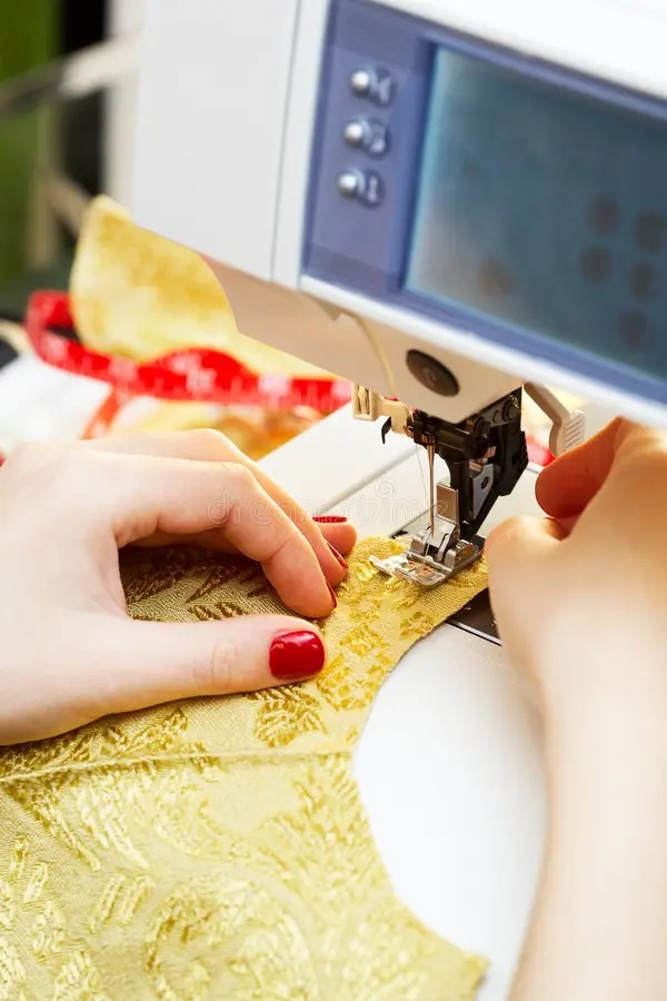 Working on the Sewing Machine Stock Image Image of creative, industry