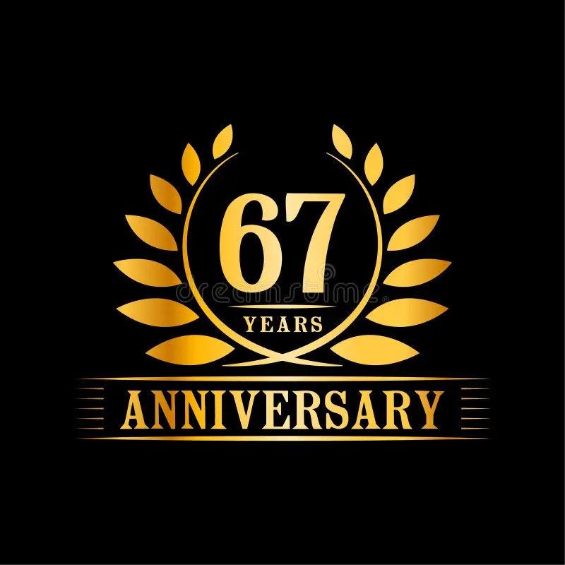 67 Years Anniversary Celebration Logo. 67th Anniversary Luxury Design