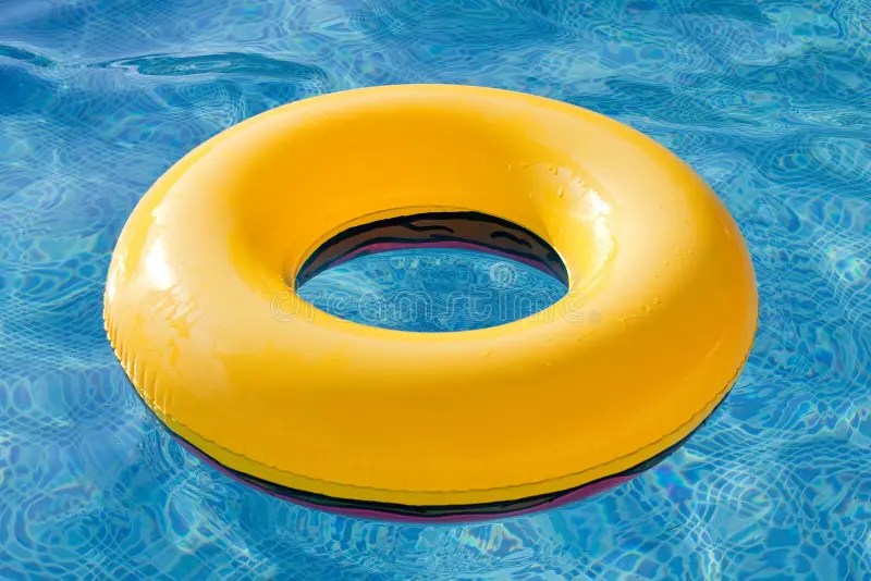Yellow Float Floating In The Pool Stock Image Image of saver