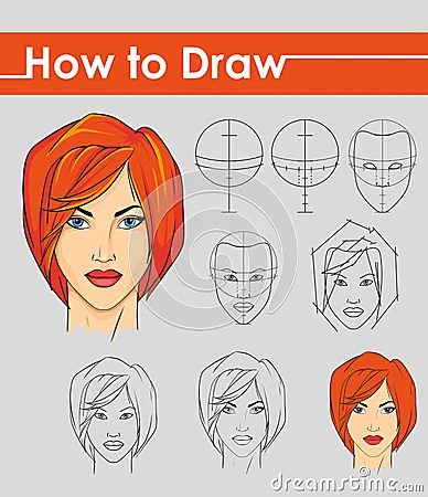 Draw Tutorial. Step By Step. Vector Illustration | CartoonDealer.com