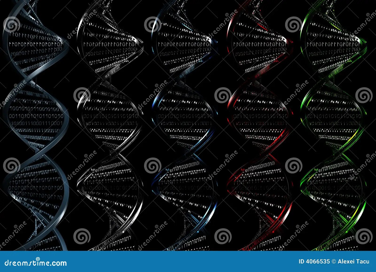 3D Helix with binary code stock illustration. Illustration of medicine