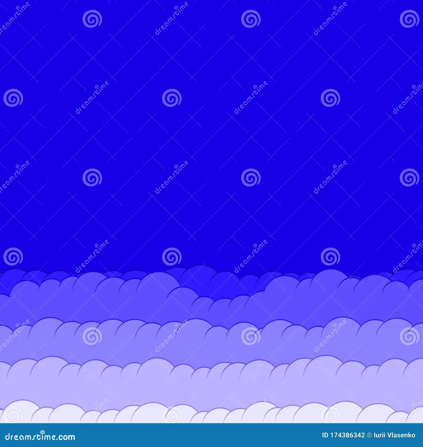 Abstract Color Clouds Sky Generative Art Background Illustration Stock