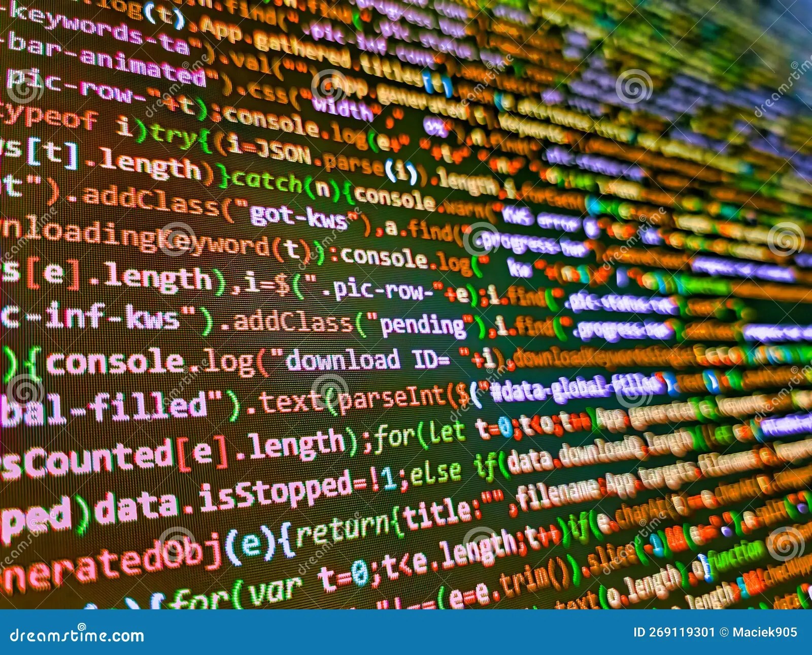 JSON With Abstract Technology Binary Code Background.Digital Binary