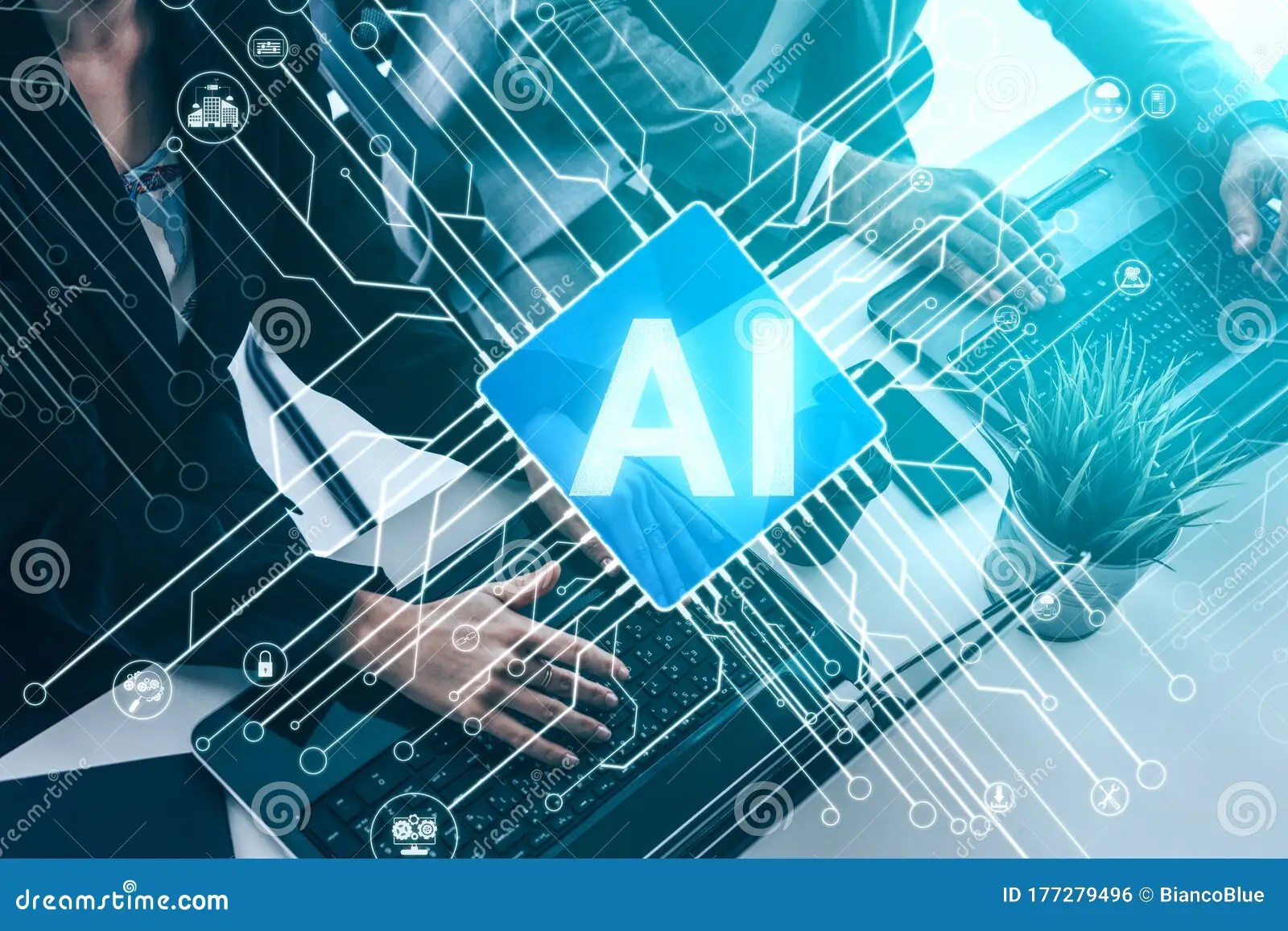 AI Learning And Artificial Intelligence Concept Stock
