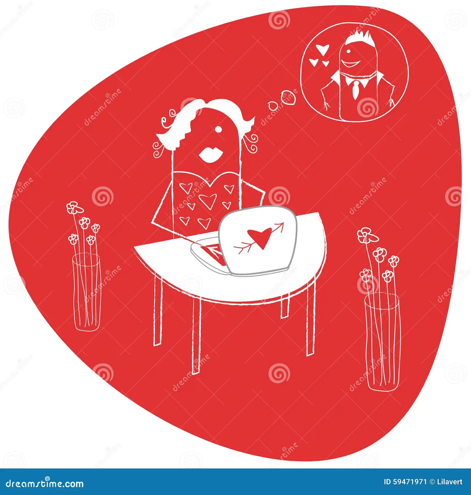 Amore virtuale illustrazione vettoriale. Illustrazione di calcolatore