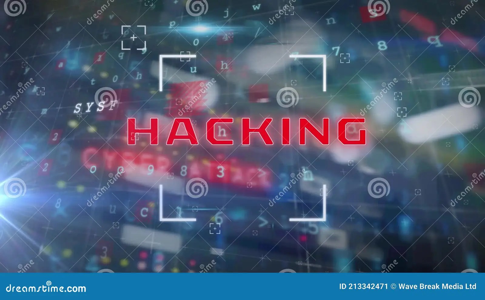 Animation of Hacking Warning Text and Data Processing Stock Video