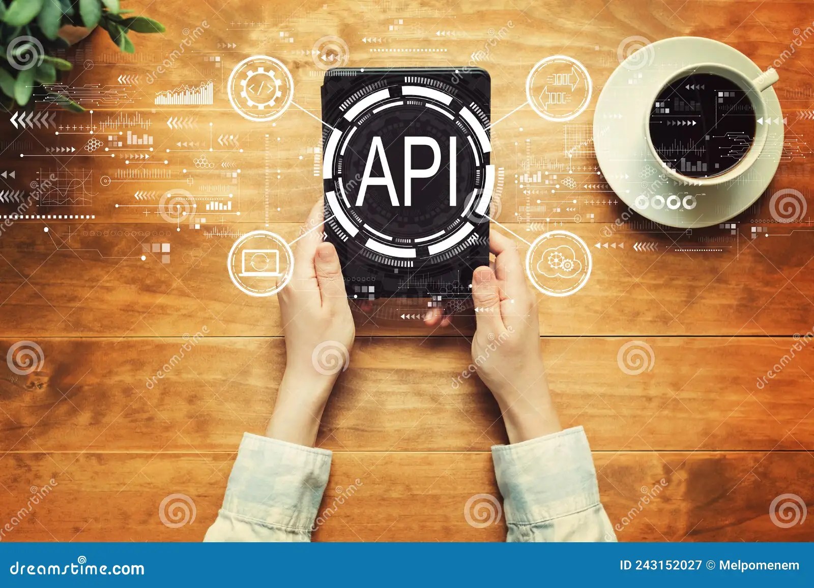 API Application Programming Interface Concept with a Person Holding a