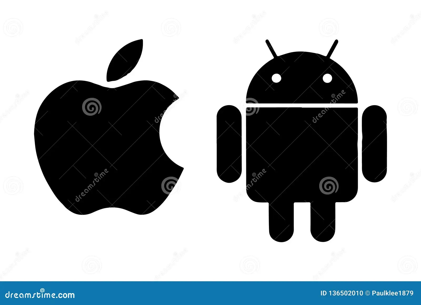 Apple Android Logo Editorial Vector Redactionele Afbeelding