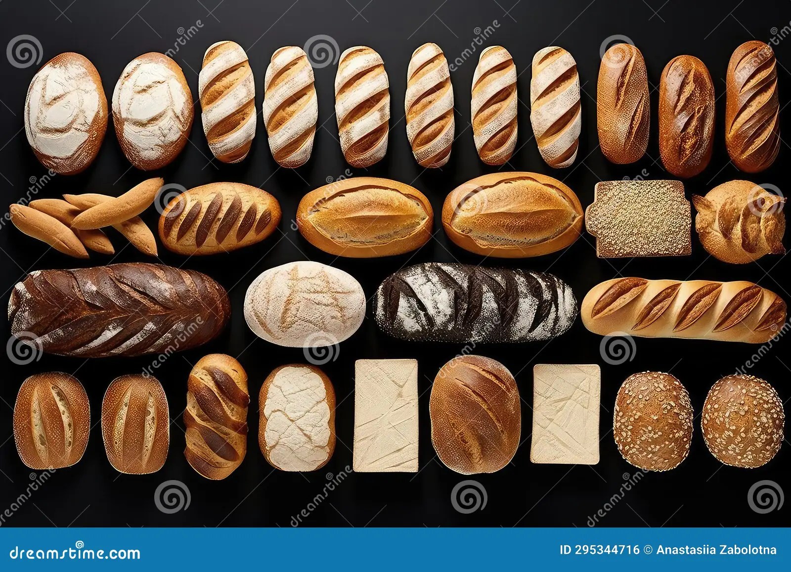 Array of Bread Varieties Thoughtfully Presented Stock Illustration