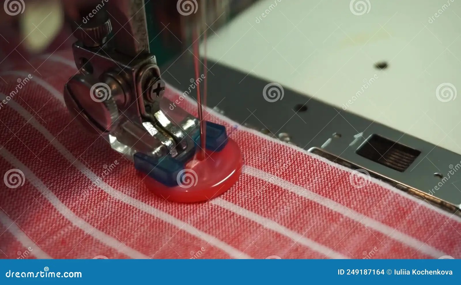 Automatic Button Attachment with Using Sewing Machine Stock Footage