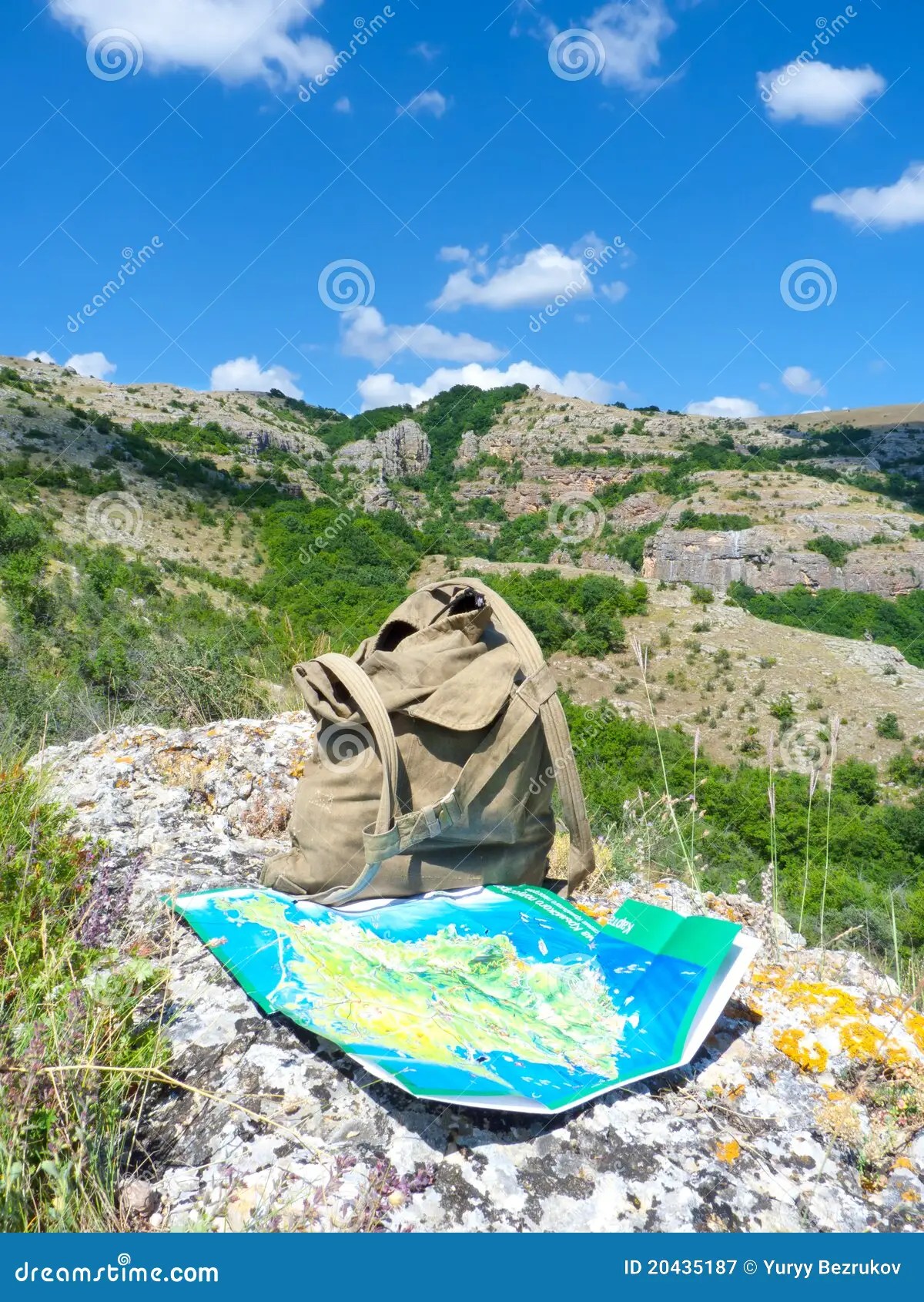 Backpack and map stock image. Image of backpacker, tourist 20435187