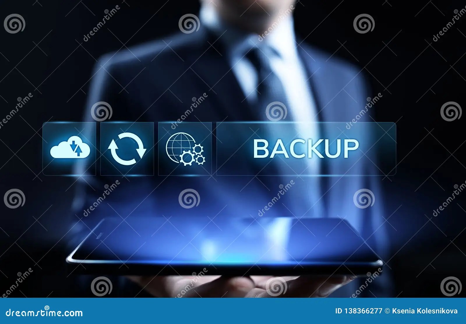 Backup Software Application Database Technology Concept. Stock