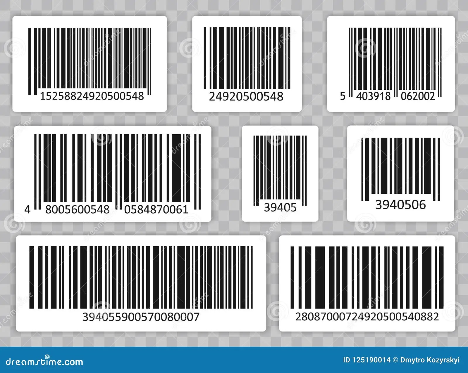 Bar Code Set Vector. Universal Product Scan Code. Editorial Stock Image