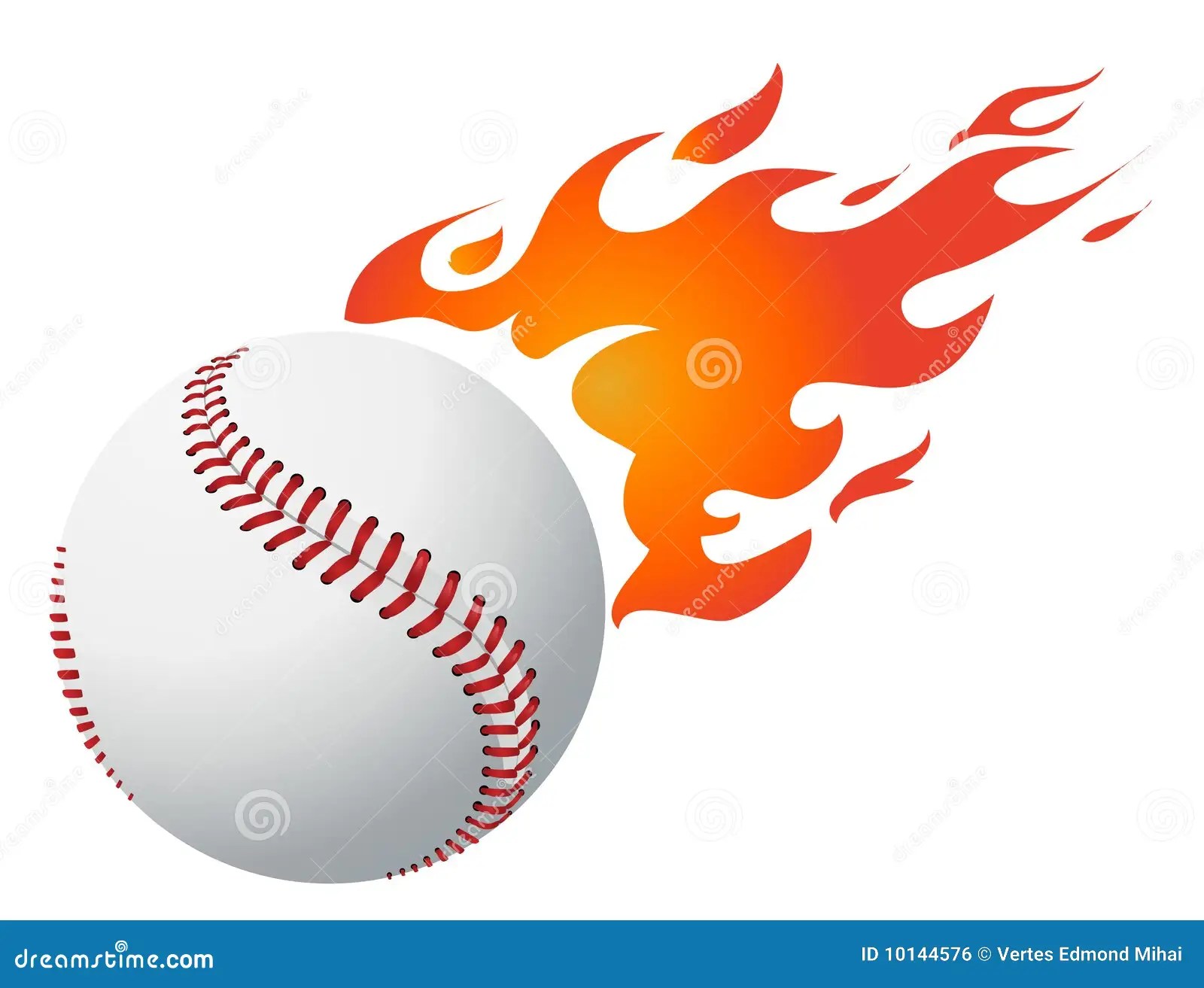 Baseball with Flames Vector Stock Vector Illustration of game, cleanup 10144576