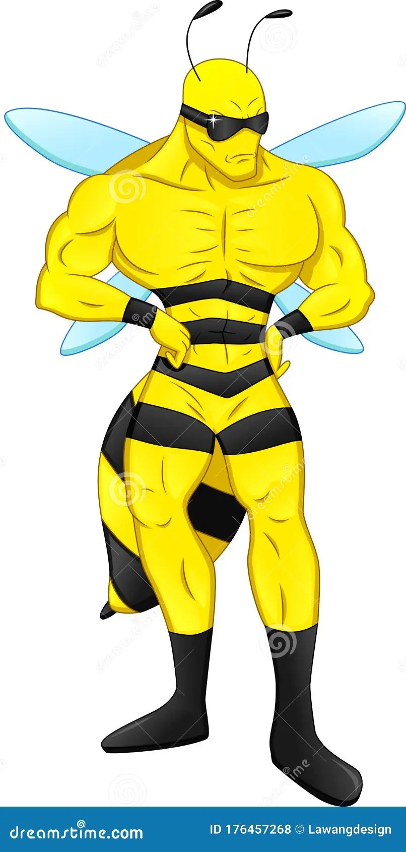 Cute Bee Man Character With Wings Stock Vector Illustration of cute