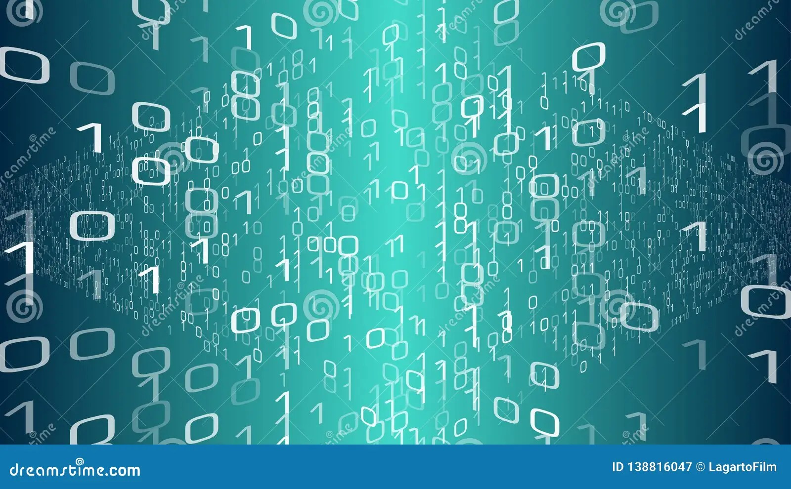 Binary Code Algorithm, Machine Learning Digital Data Transfer Stock