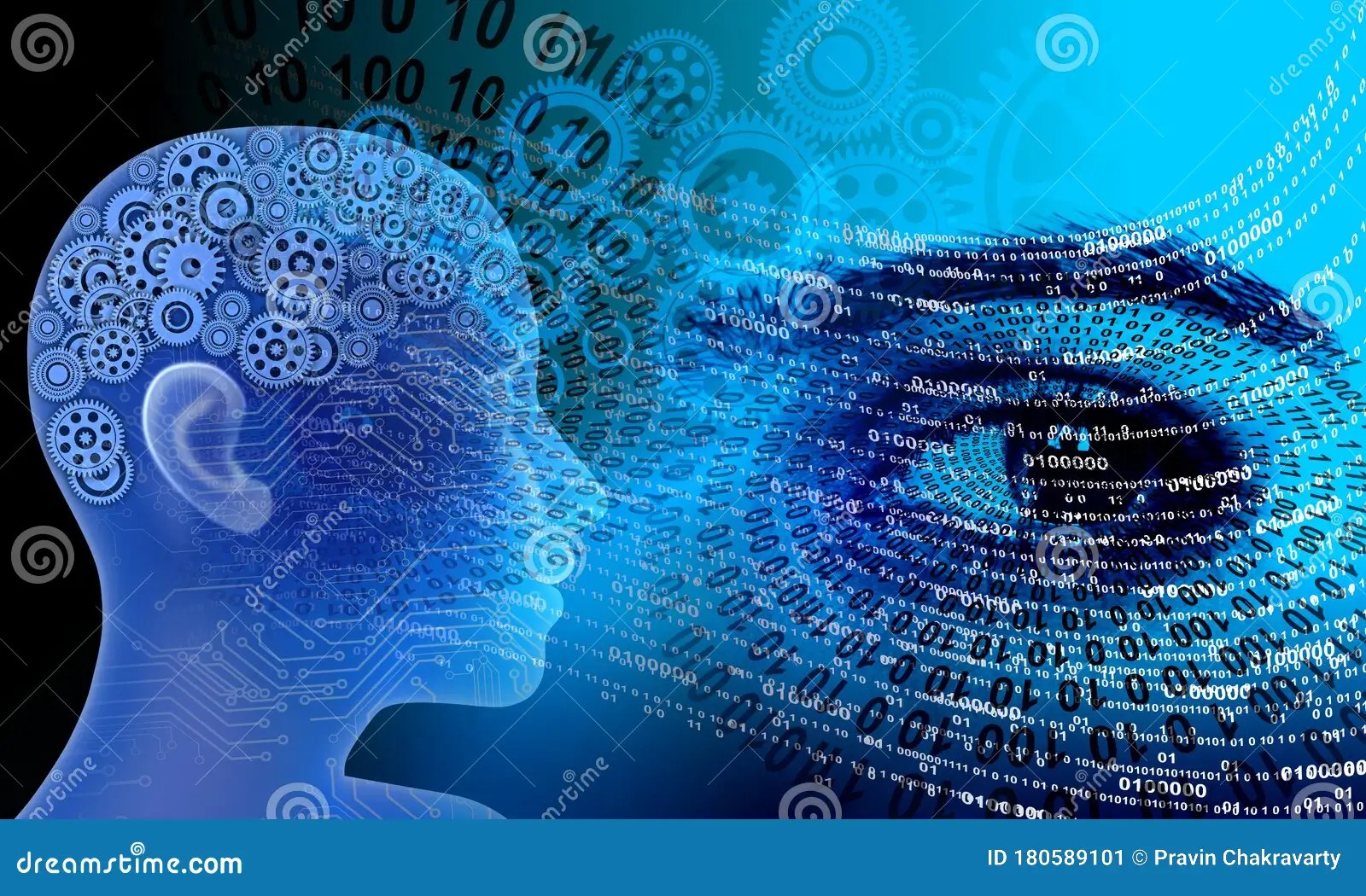 Binary Code Eye Background, Artificial Intelligence Digital Eye