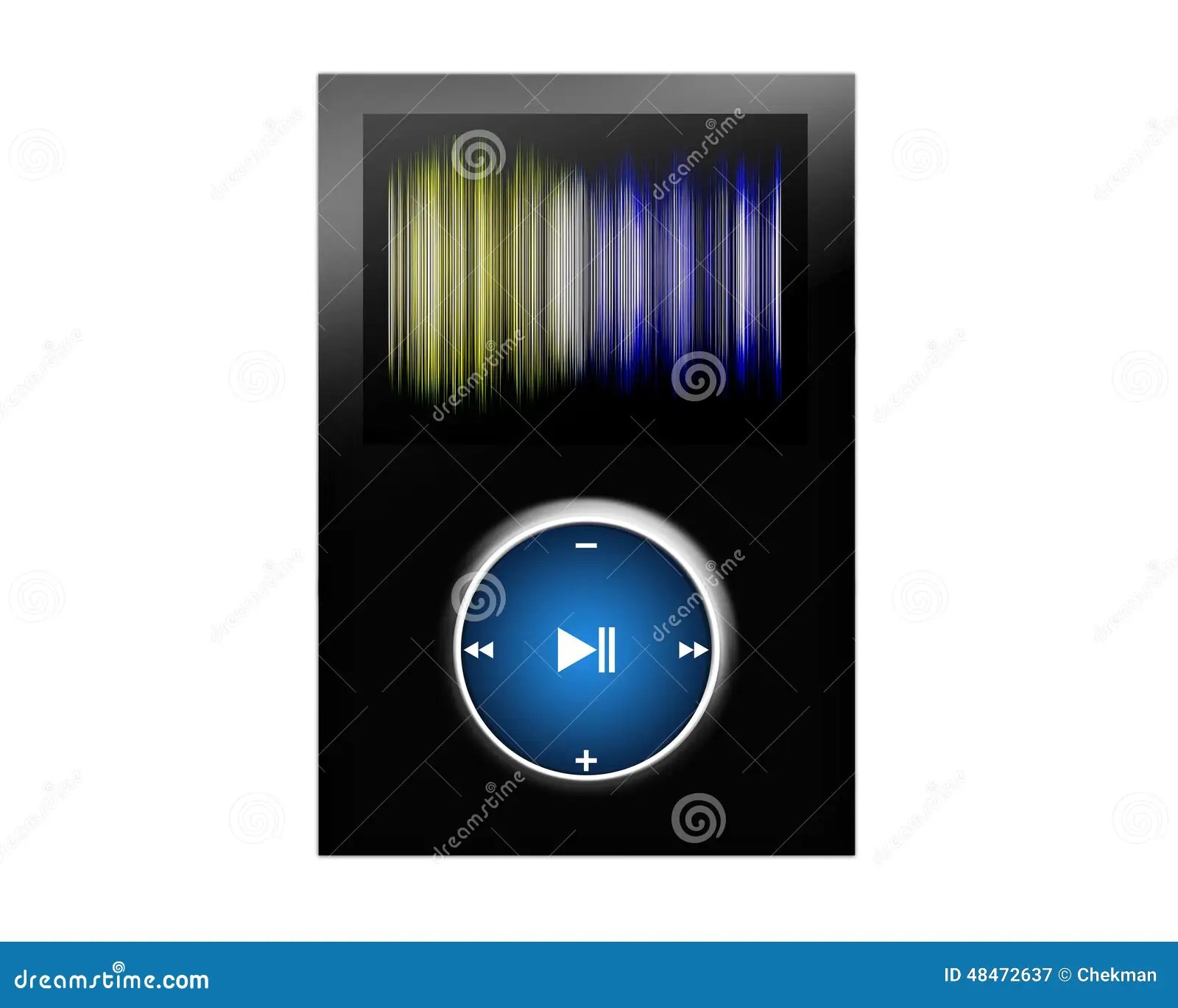 Black media Player. stock illustration. Illustration of next 48472637