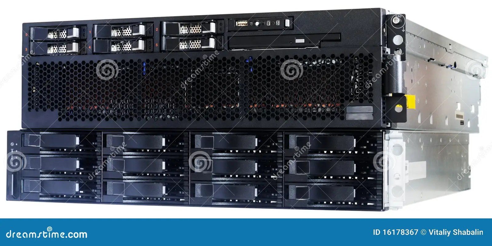 Blade Server and Disk Array Storage Stock Image Image of hardware