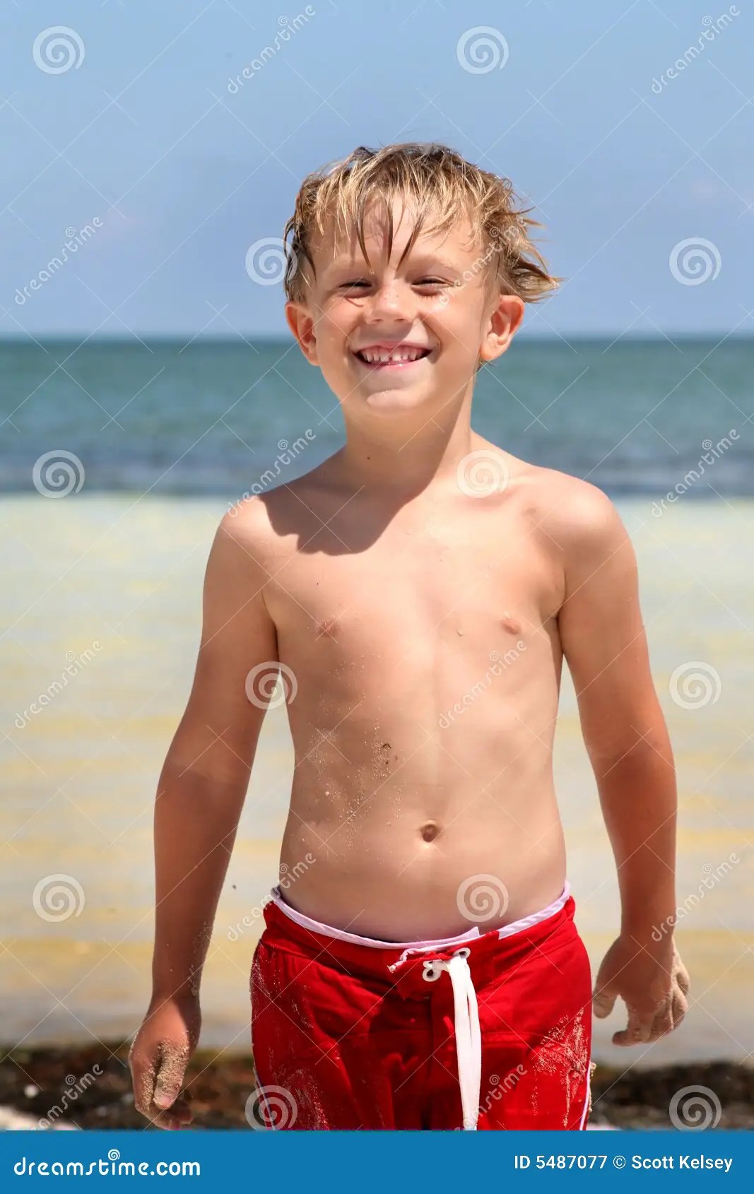 Boy At The Beach Royalty Free Stock Photography Image 5487077
