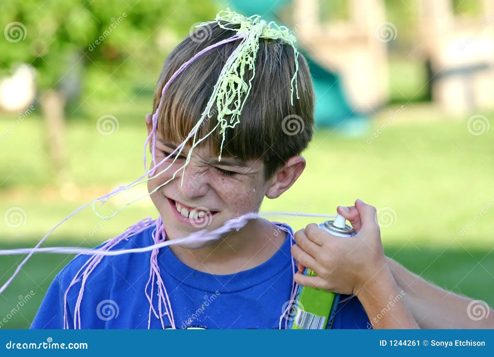 Boy Getting Sprayed stock image. Image of flinch, crazy 1244261