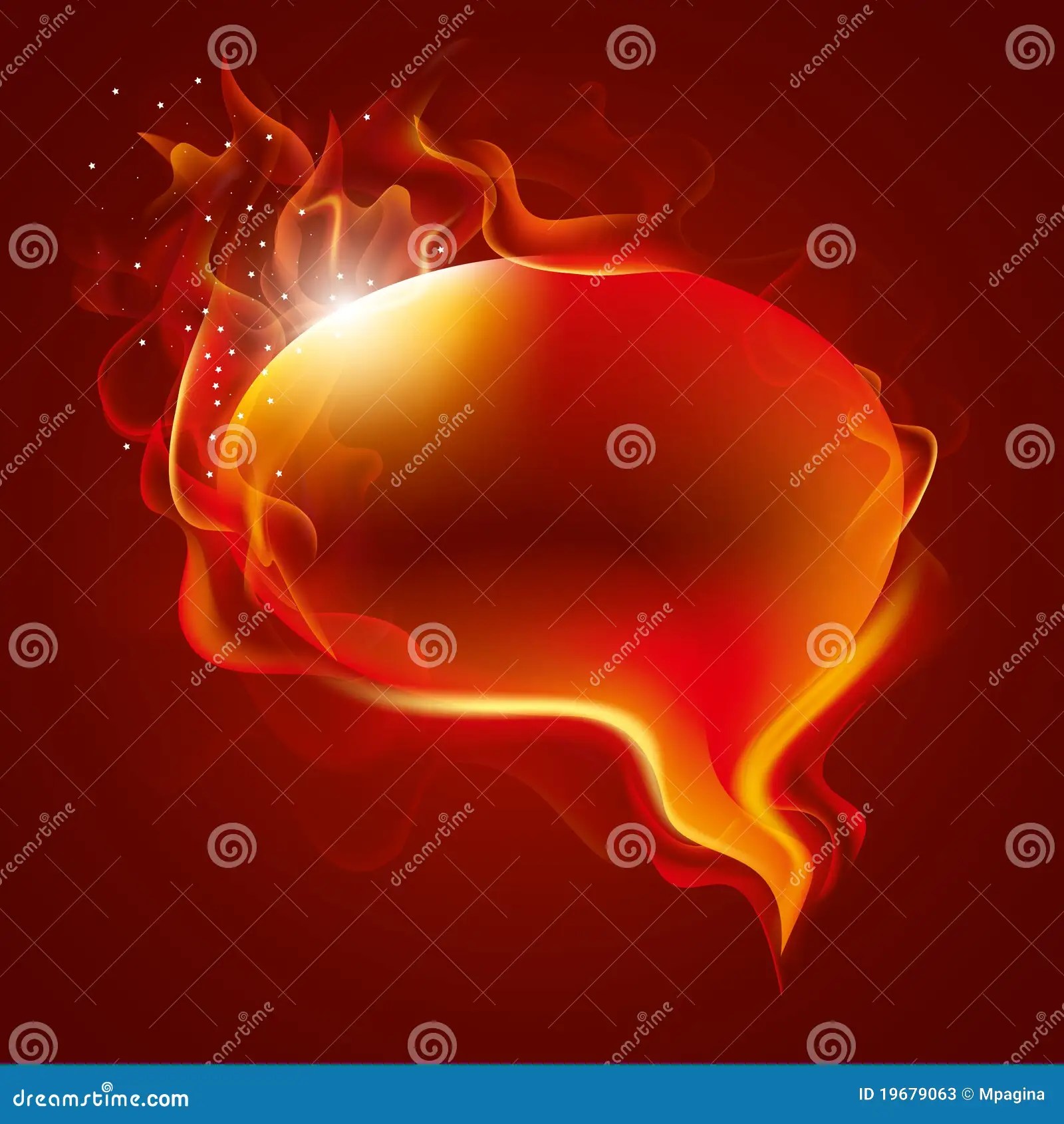 Burning speech bubble stock vector. Illustration of flame 19679063