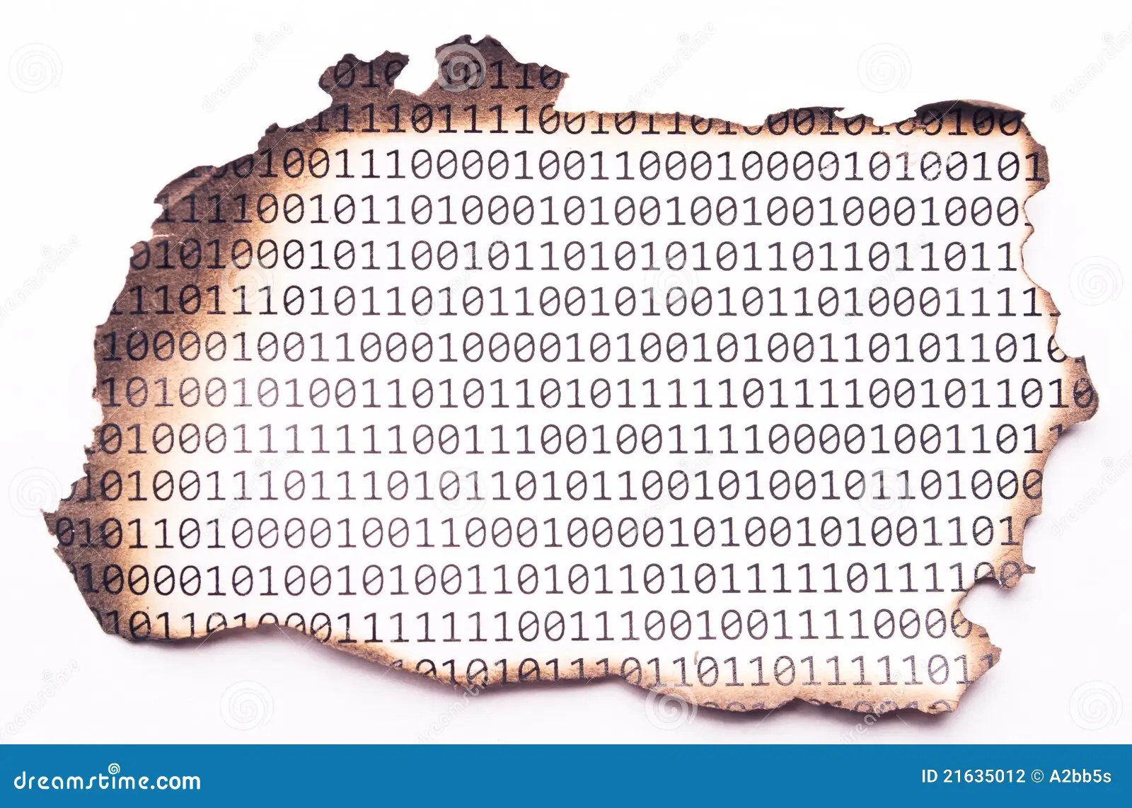 Burnt Paper with Binary Code Stock Photo Image of flow, data 21635012