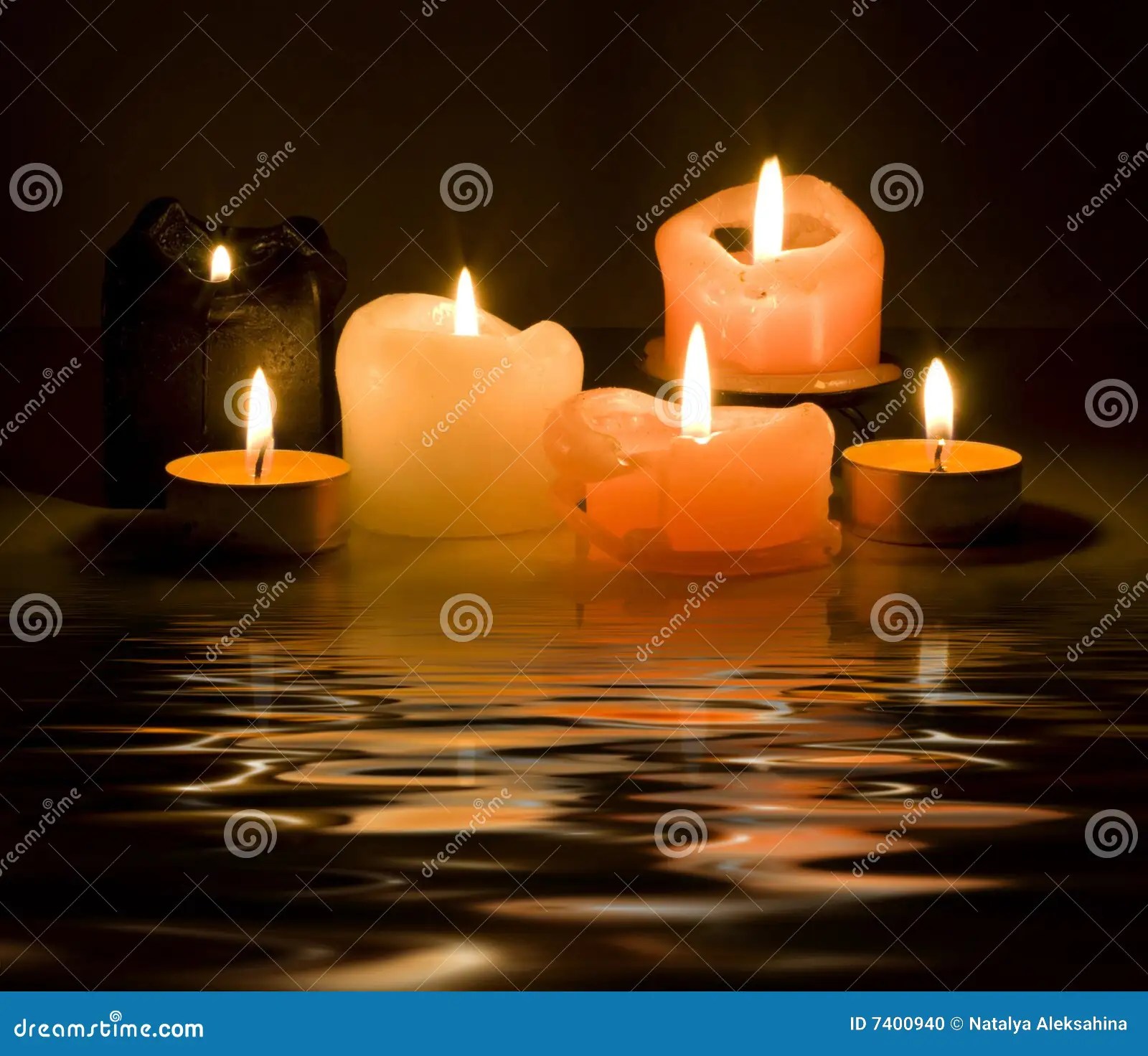 Candles and reflection stock photo. Image of glass, mystic 7400940