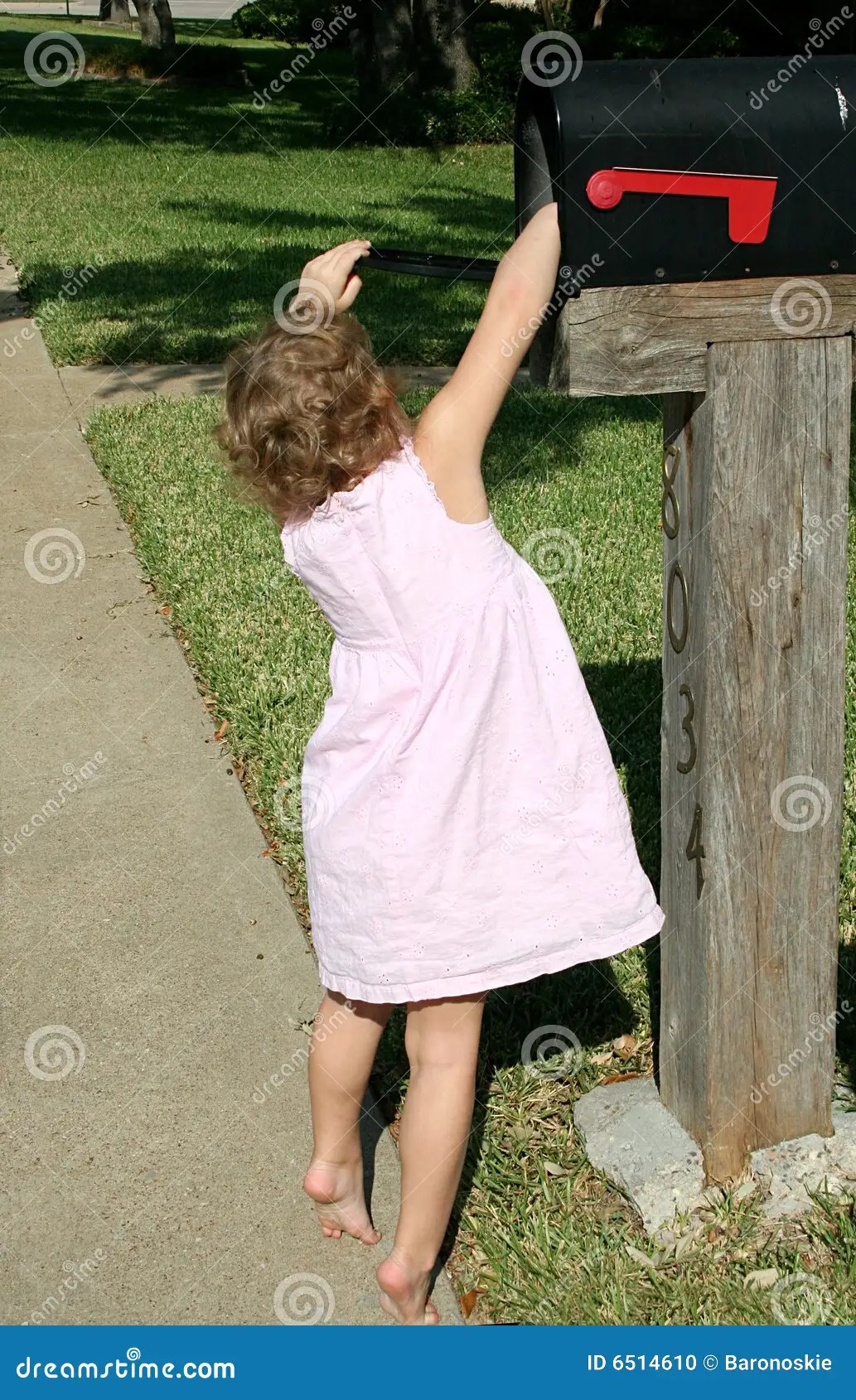 Checking the Mail stock photo. Image of caucasian, curls